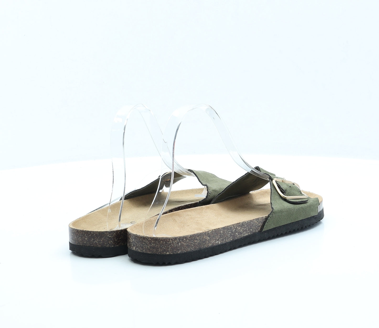 Primark Womens Green Faux Suede Slip On Sandal UK 6 EUR 39 US 8