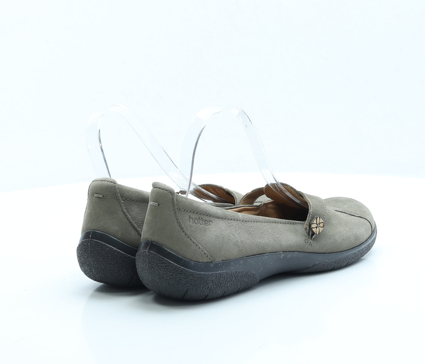 Hotter Womens Green Polyester Flat UK 7