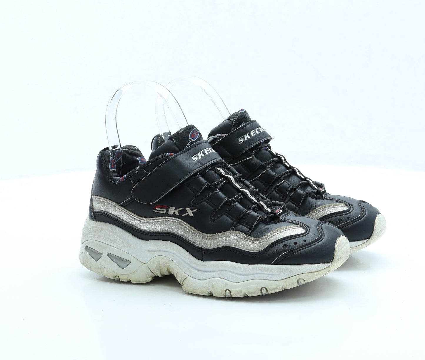 Skechers Girls Black Polyester Trainer UK 1.5