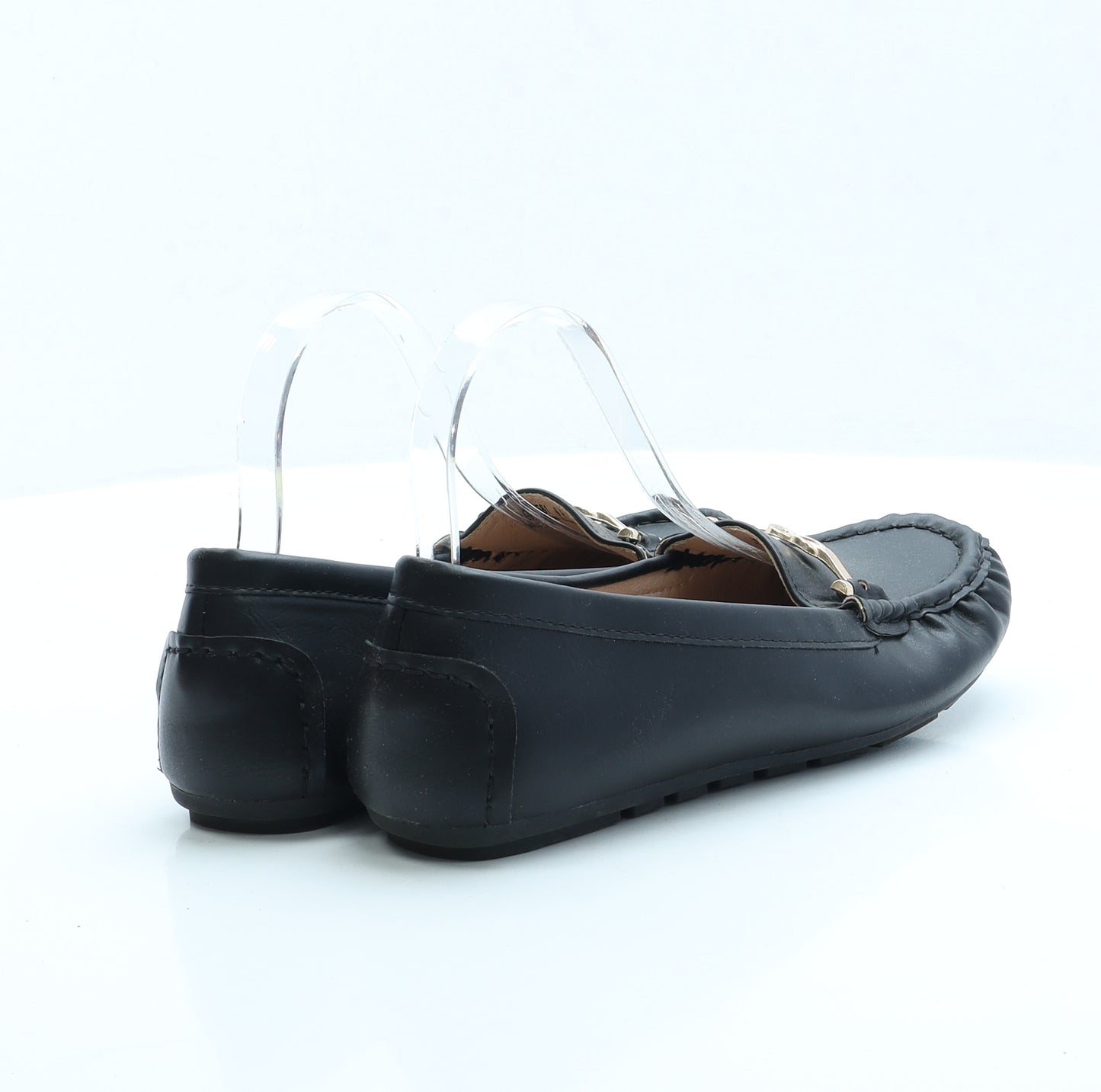 J D Williams Womens Black Faux Leather Loafer Flat UK 6 EUR 39