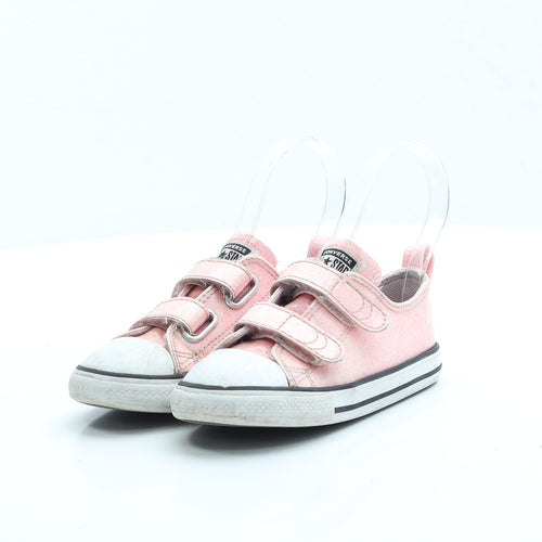 Converse Girls Pink Polyester Trainer UK 9