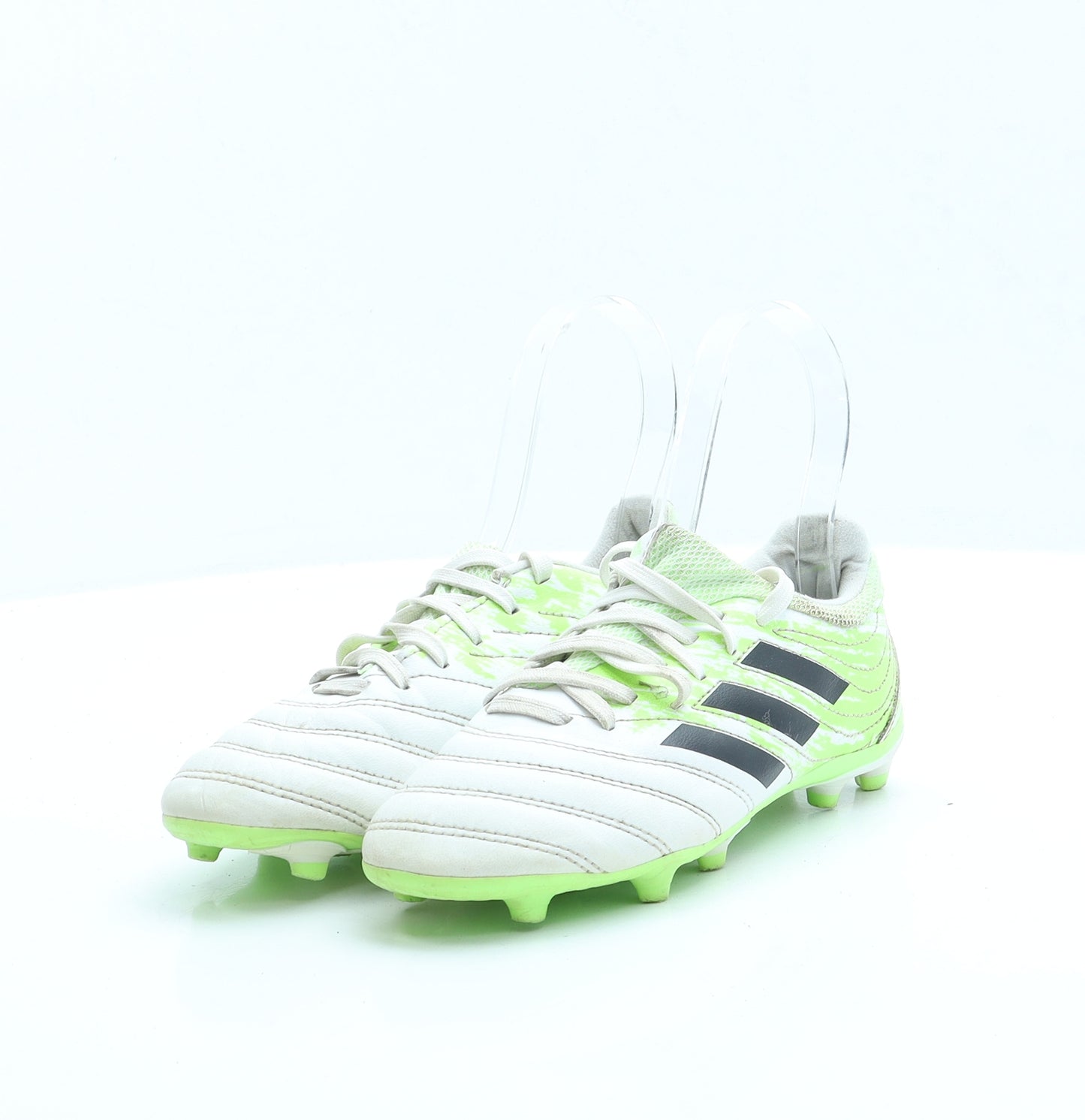 adidas Boys White Faux Leather Trainer UK 1