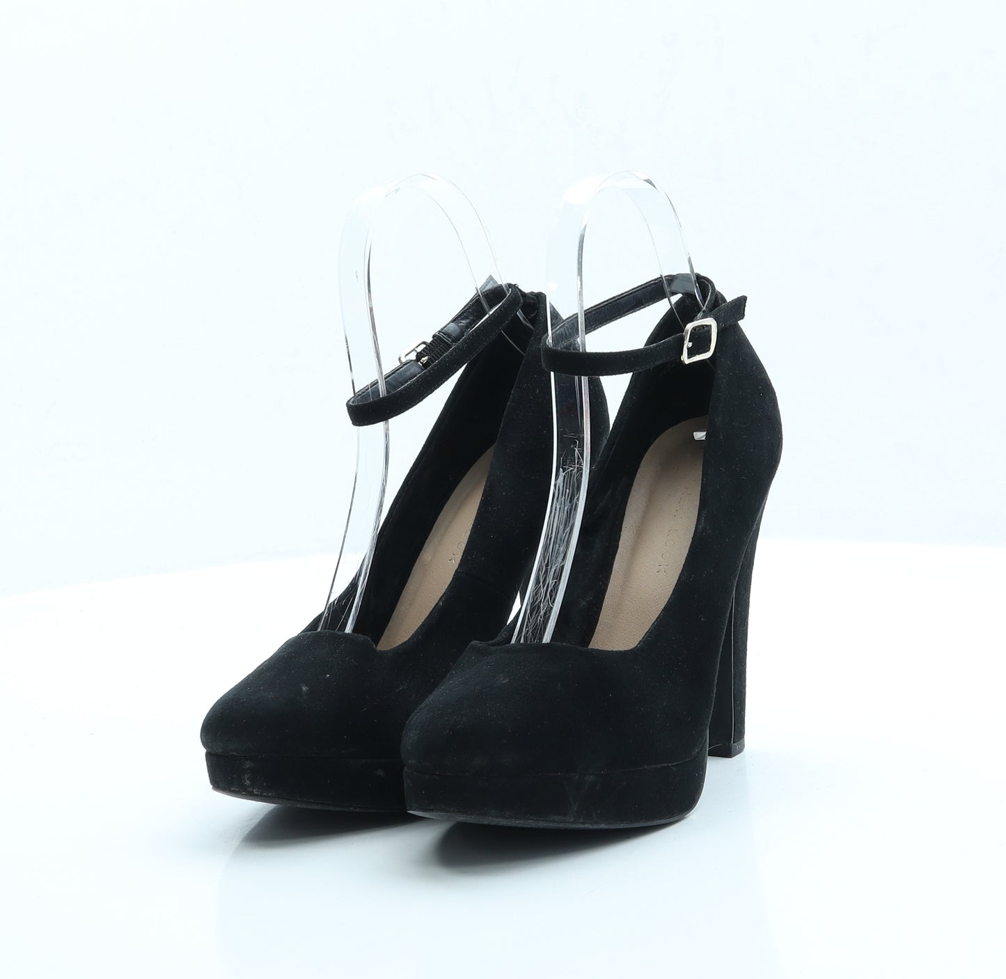 New Look Womens Black Polyester Platform Heel UK 4 EUR 37