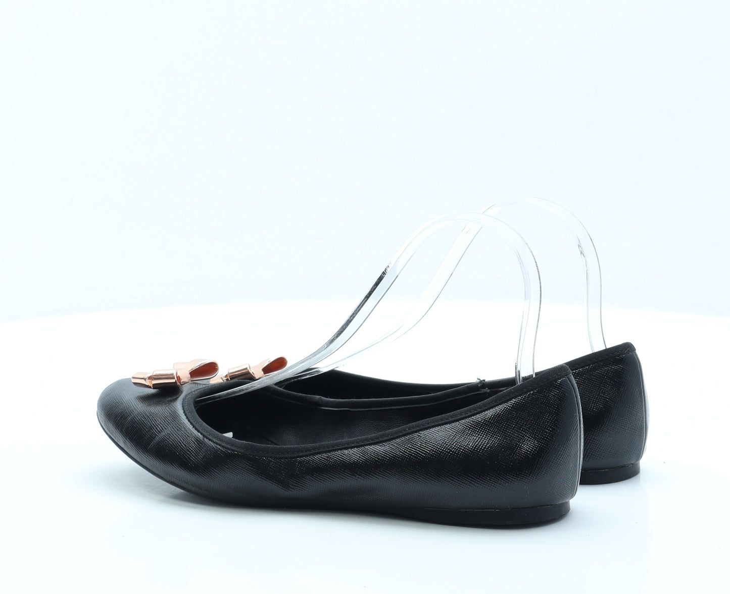 Ted Baker Womens Black Faux Leather Ballet Flat UK 7