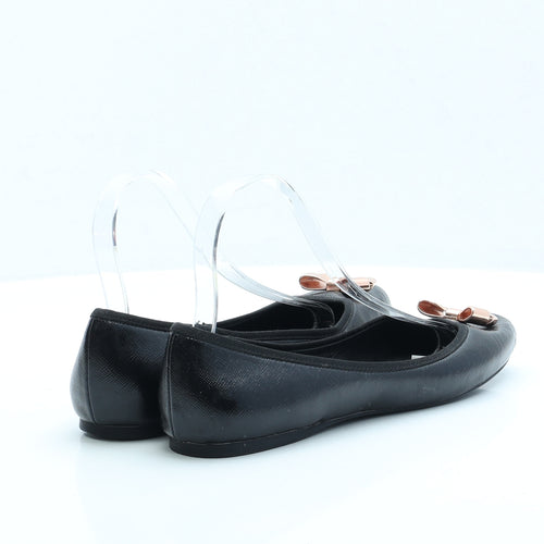 Ted Baker Womens Black Faux Leather Ballet Flat UK 7
