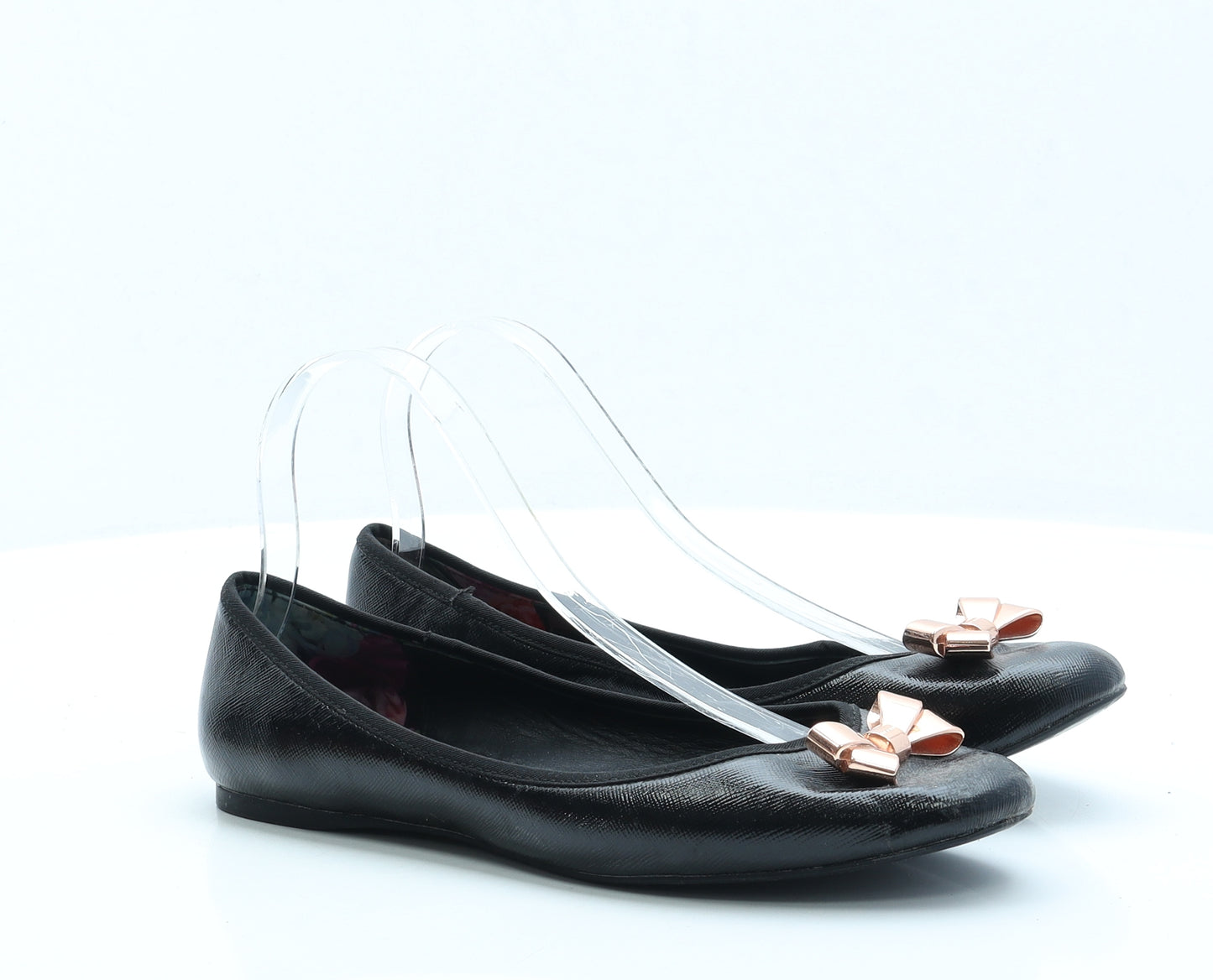 Ted Baker Womens Black Faux Leather Ballet Flat UK 7