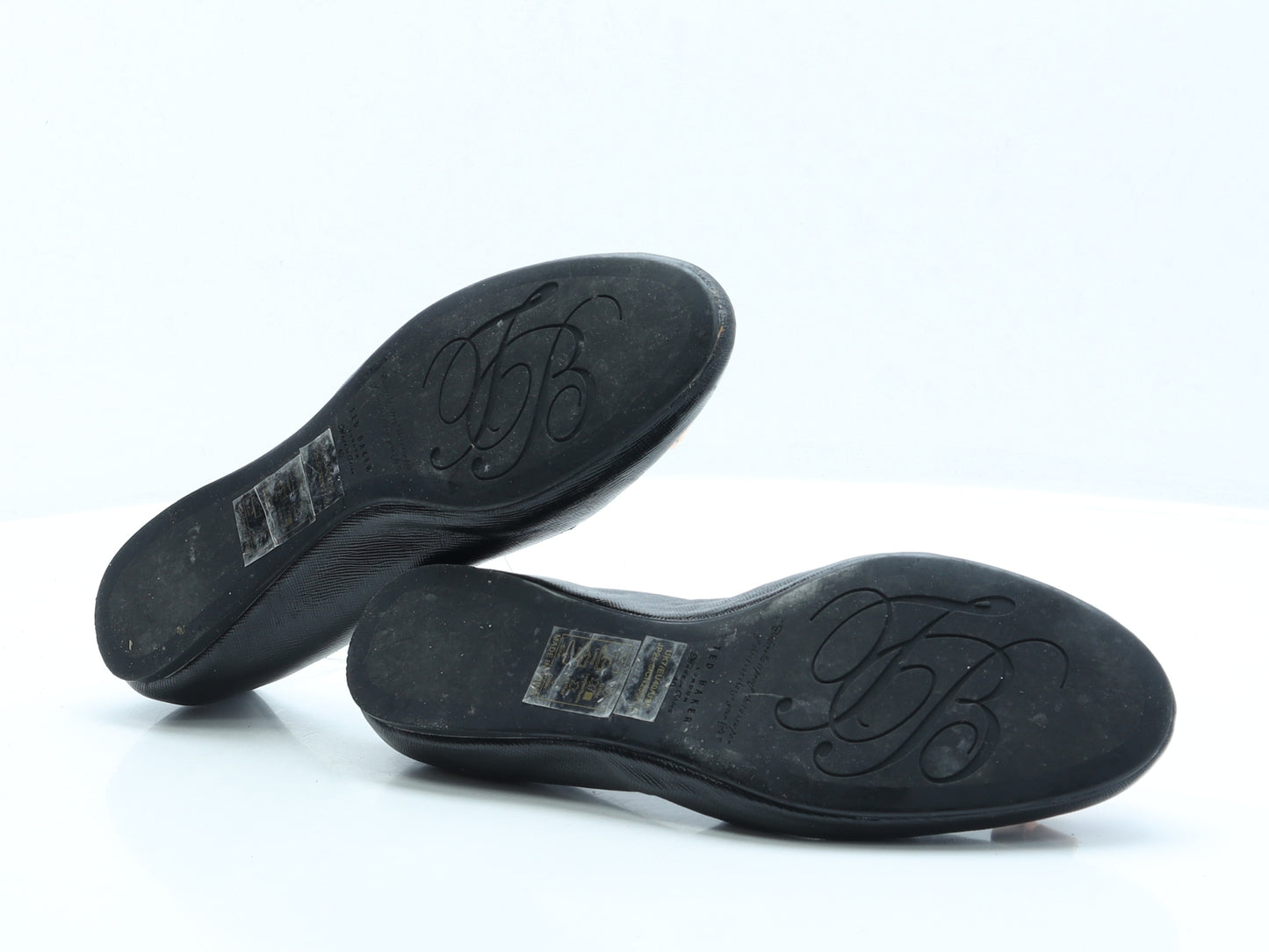 Ted Baker Womens Black Faux Leather Ballet Flat UK 7