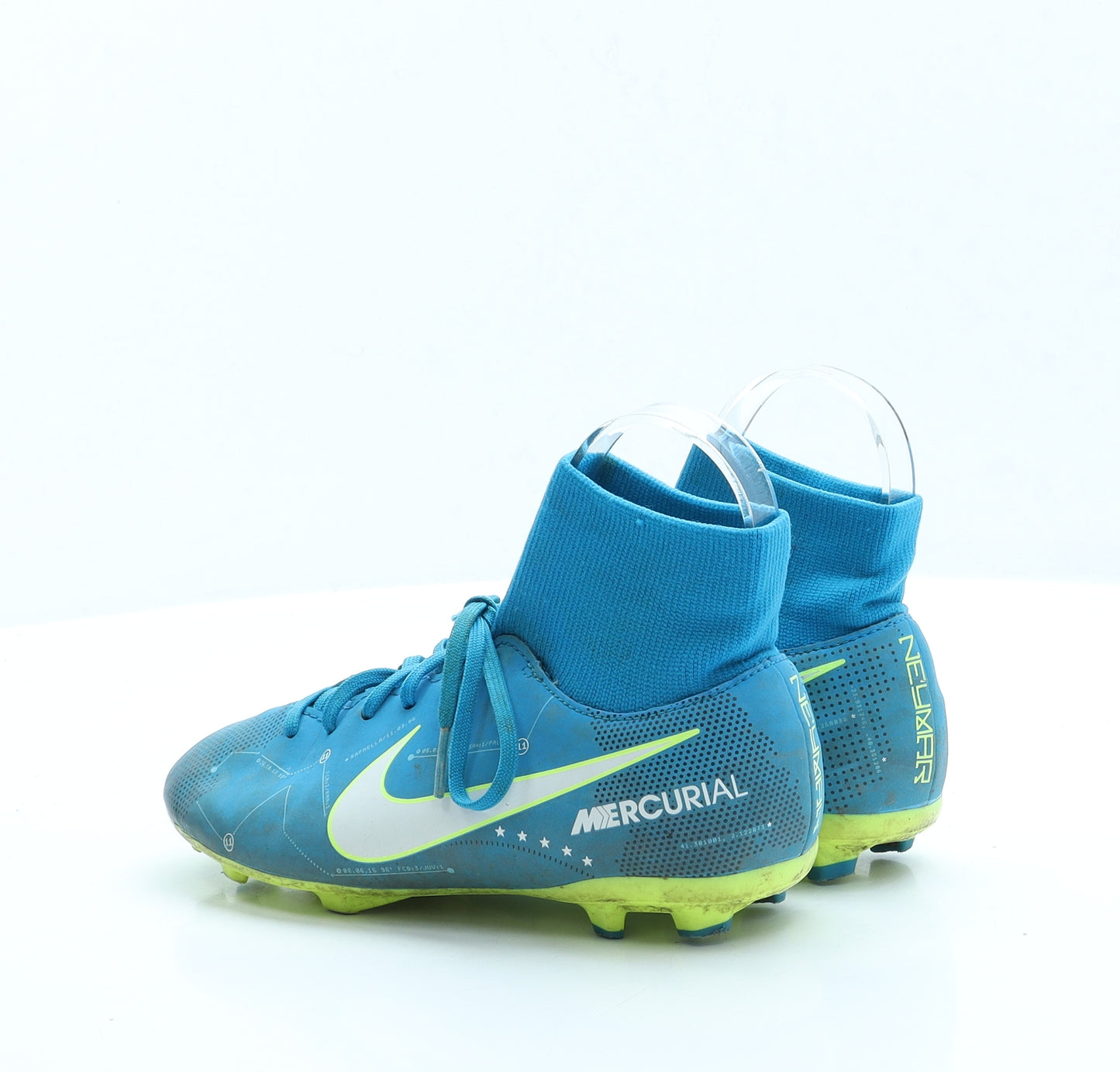 Nike Boys Blue Faux Leather Trainer UK 2