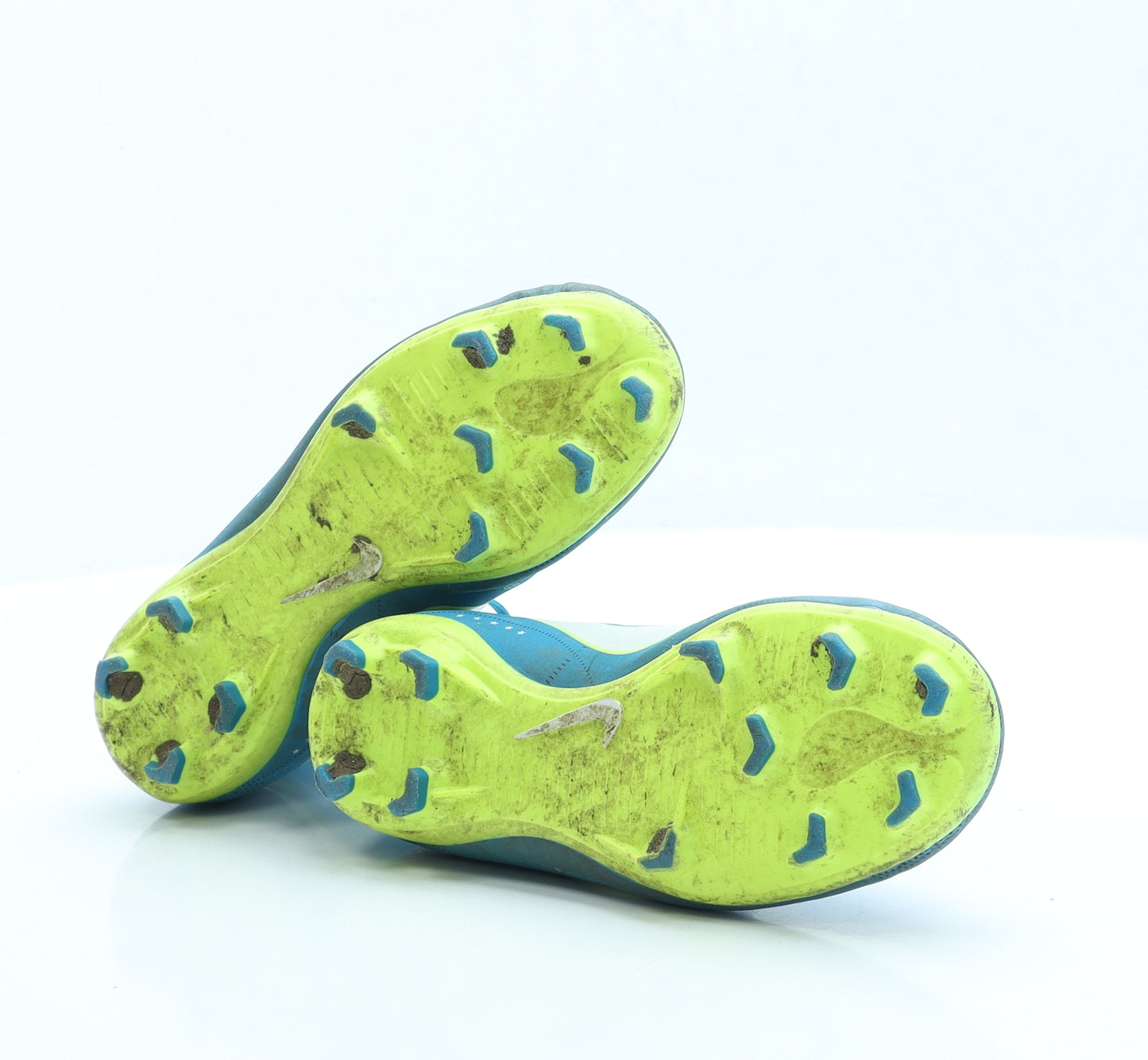 Nike Boys Blue Faux Leather Trainer UK 2