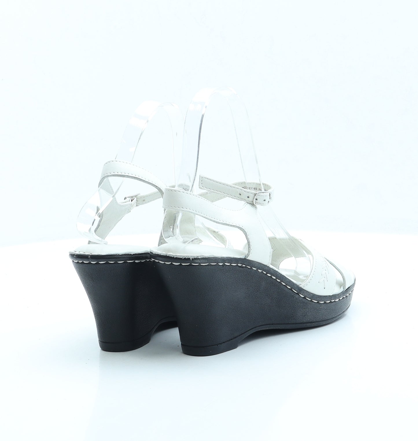 Hush Puppies Womens White Faux Leather Strappy Heel UK 6