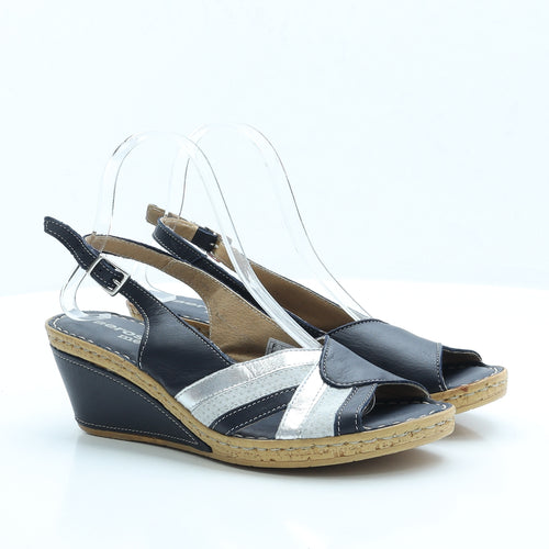 Aeros Me Womens Blue Faux Leather Slingback Heel UK 6.5