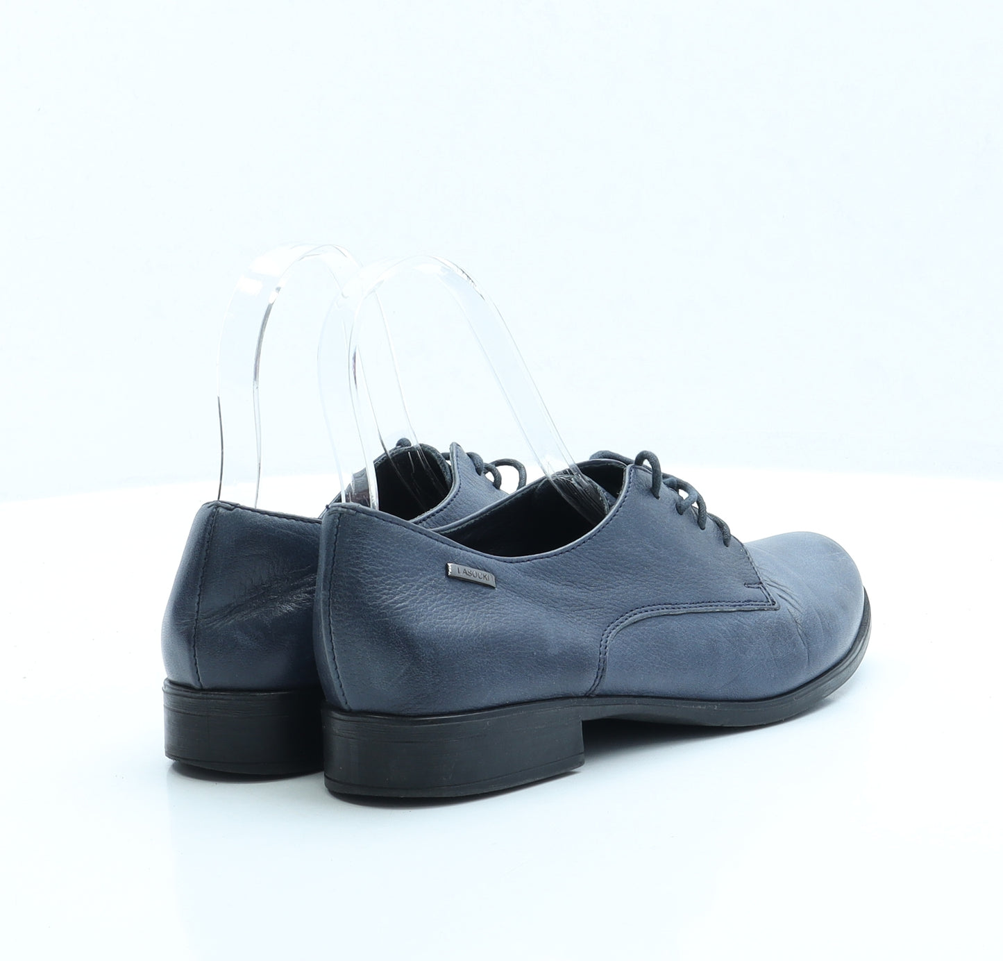 Preworn Womens Blue Leather Flat UK 3 EUR 36