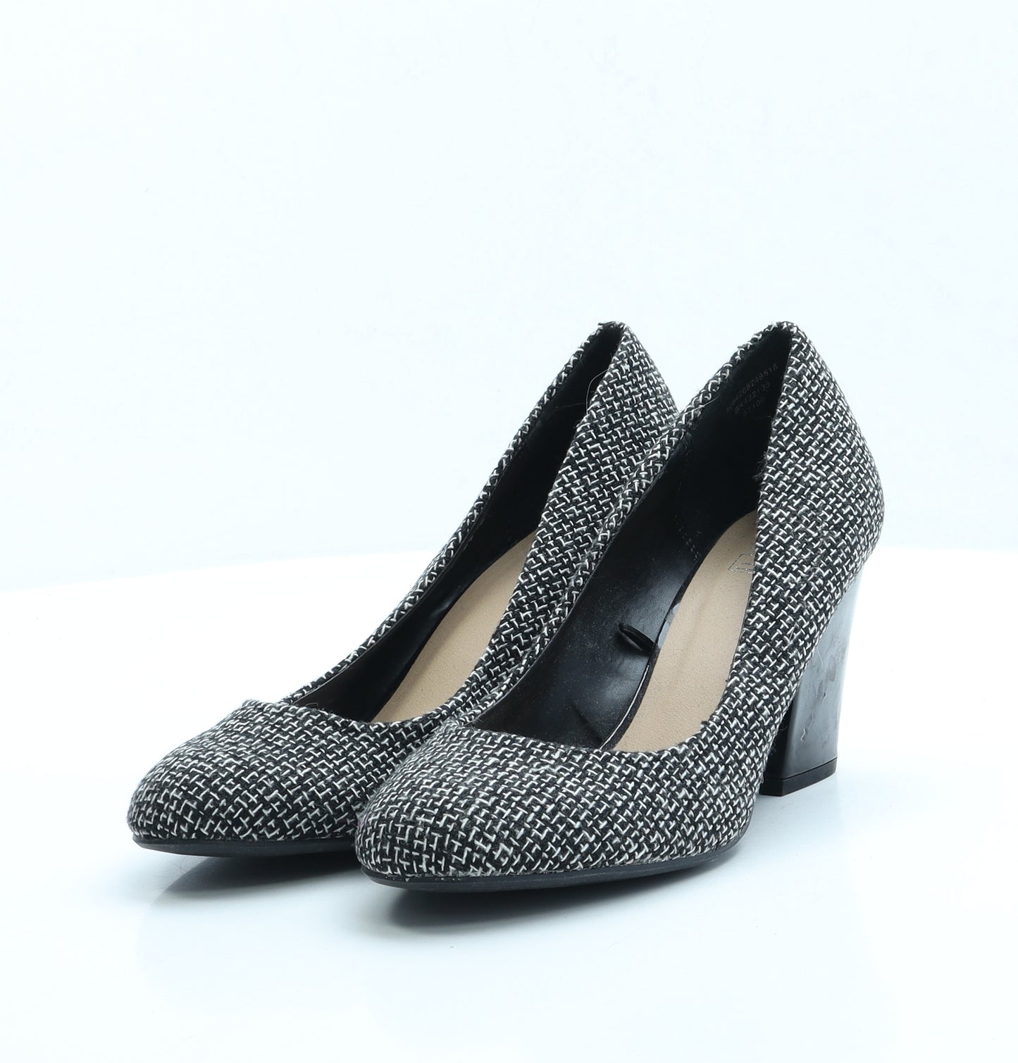 F&F Womens Black Polyester Court Heel UK 7 EUR 41
