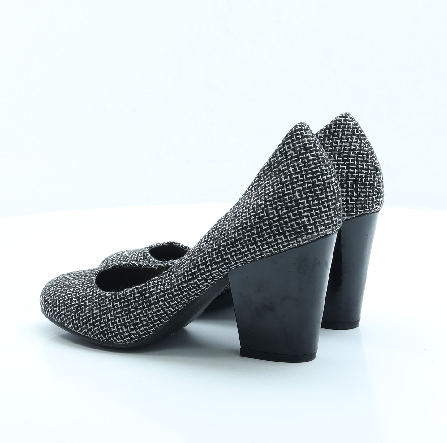 F&F Womens Black Polyester Court Heel UK 7 EUR 41