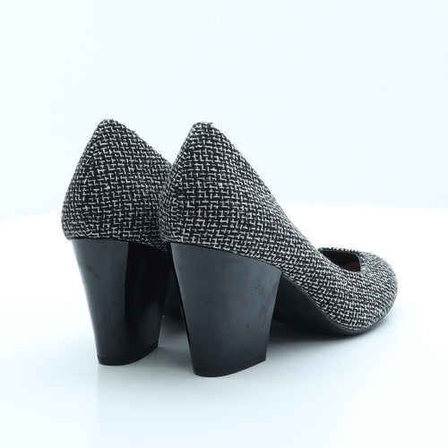 F&F Womens Black Polyester Court Heel UK 7 EUR 41