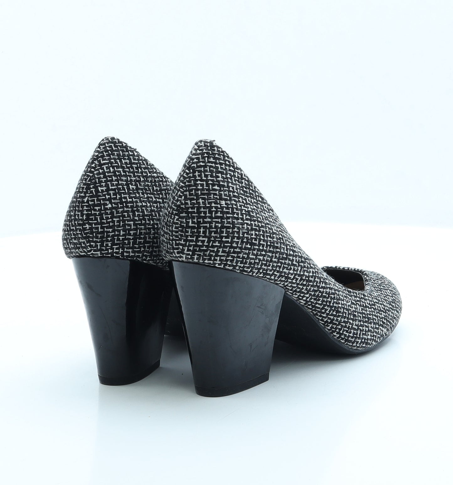 F&F Womens Black Polyester Court Heel UK 7 EUR 41
