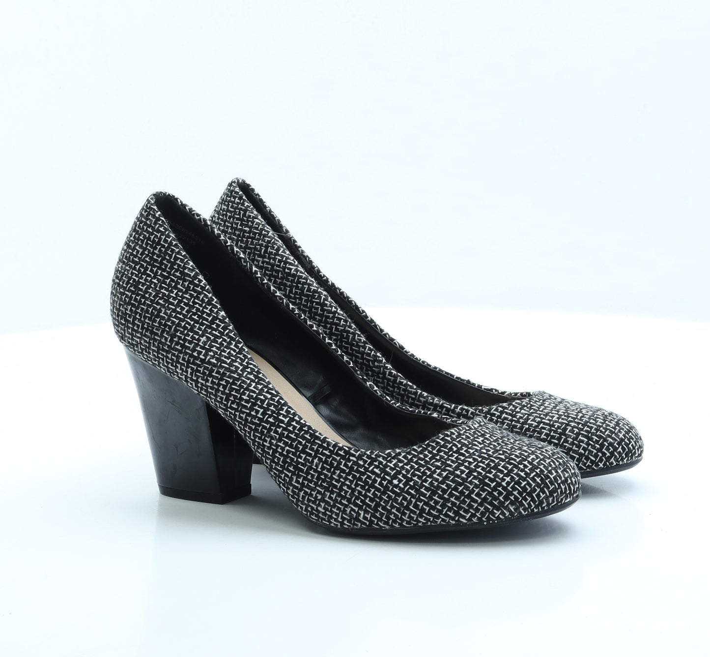 F&F Womens Black Polyester Court Heel UK 7 EUR 41
