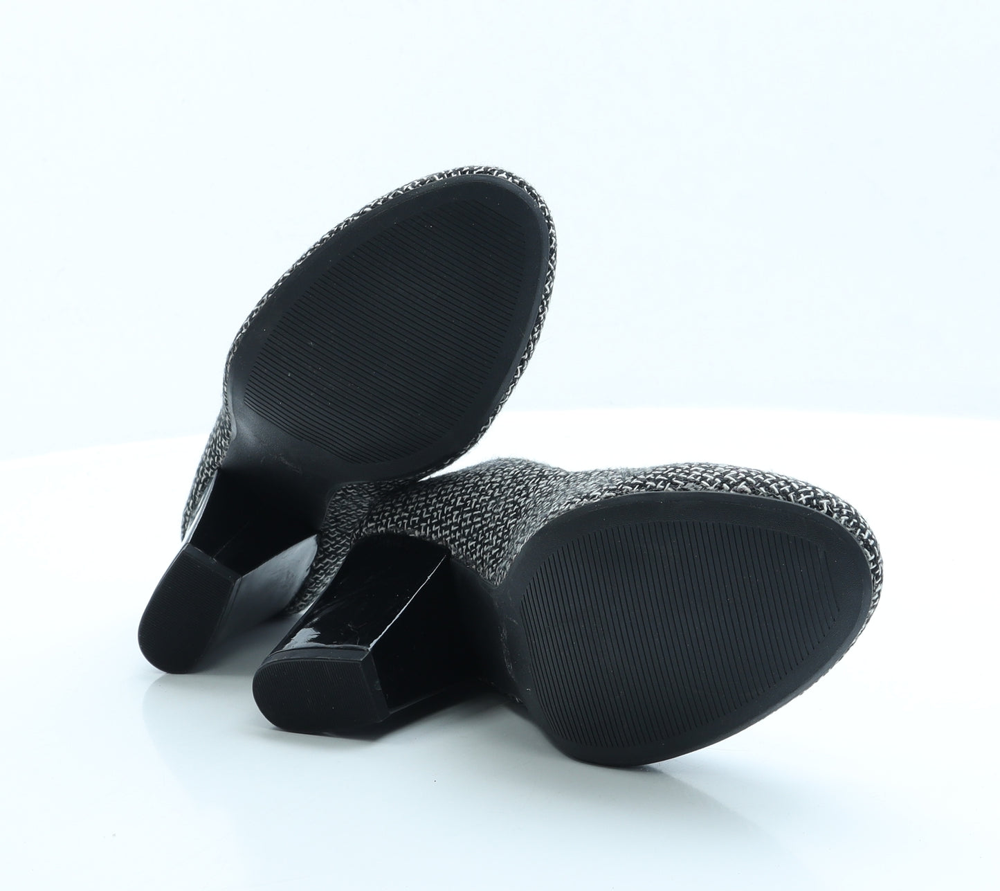 F&F Womens Black Polyester Court Heel UK 7 EUR 41