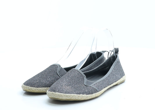 Atmosphere Womens Grey Polyester Ballet Flat UK 4 EUR 37