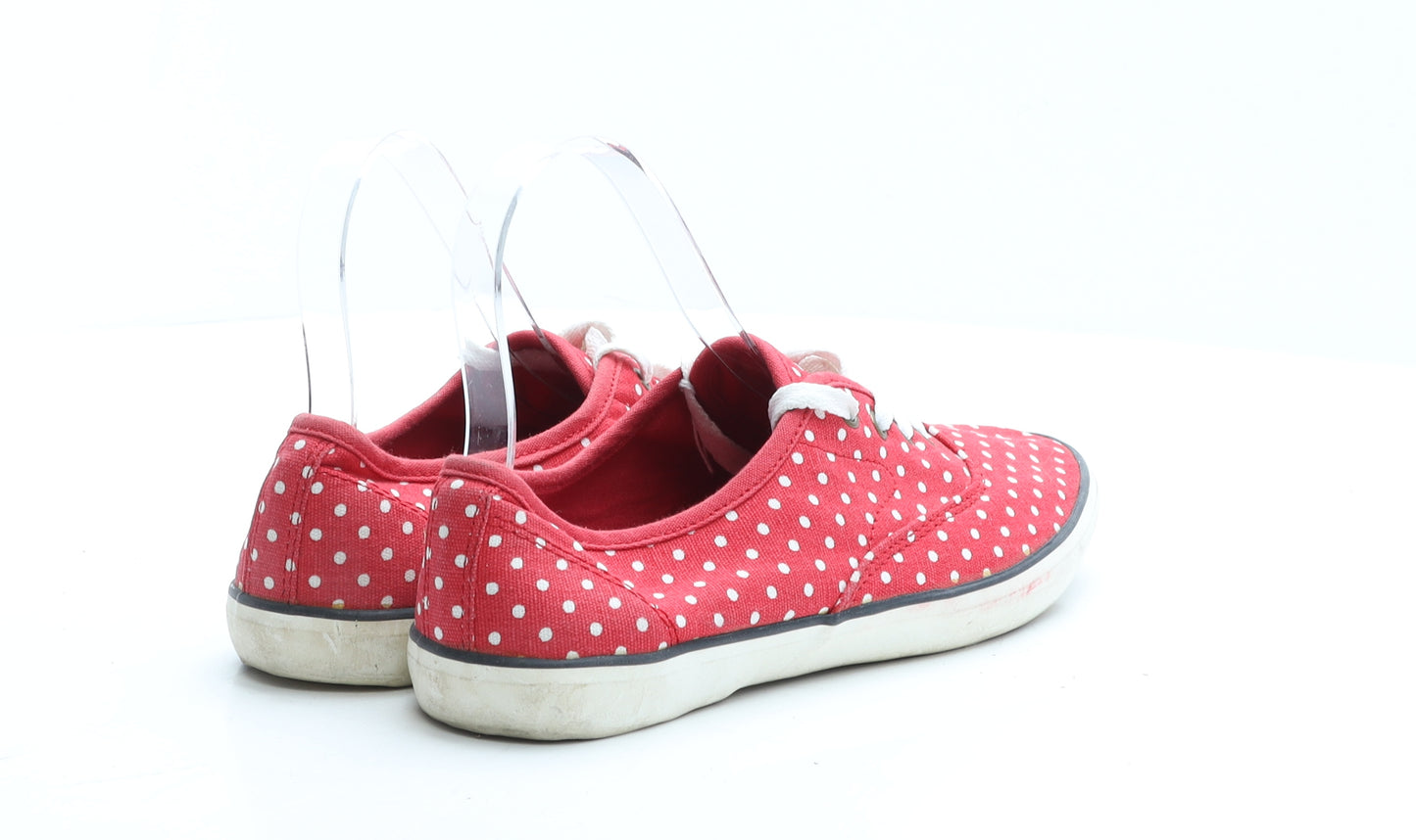 Preworn Womens Red Polka Dot Polyester Trainer UK 6 EUR 39