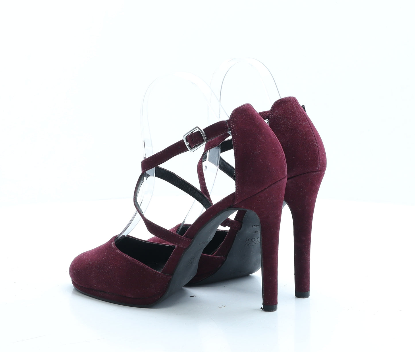 New Look Womens Red Polyamide Strappy Heel UK 5 EUR 38