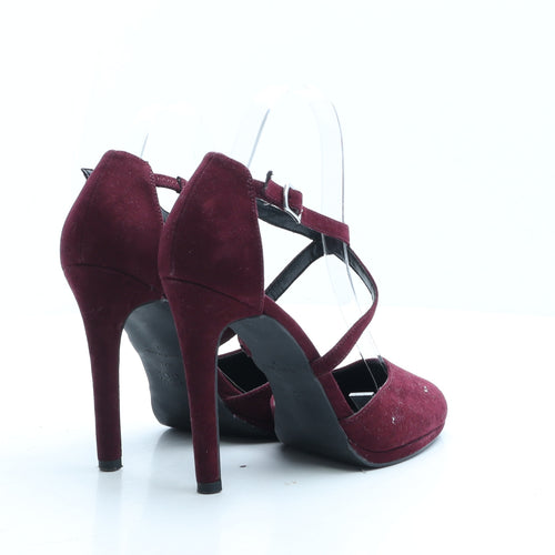 New Look Womens Red Polyamide Strappy Heel UK 5 EUR 38