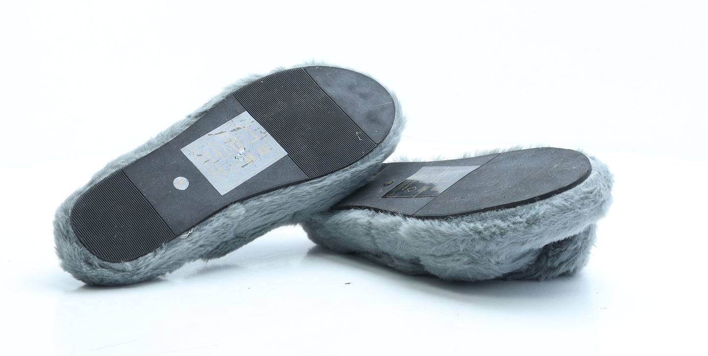 SHE&IN Womens Grey Polyester Slider Slipper UK