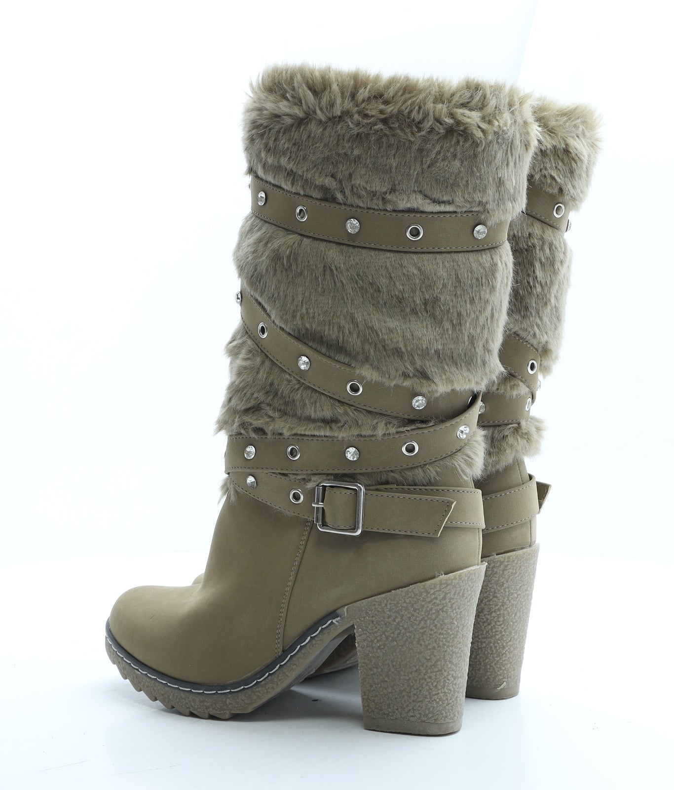 Quiz Womens Brown Polyester Shearling Style Boot UK 6 EUR 39