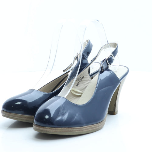 Good For the Sole Womens Blue Vinyl Slingback Heel UK 6 EUR 39