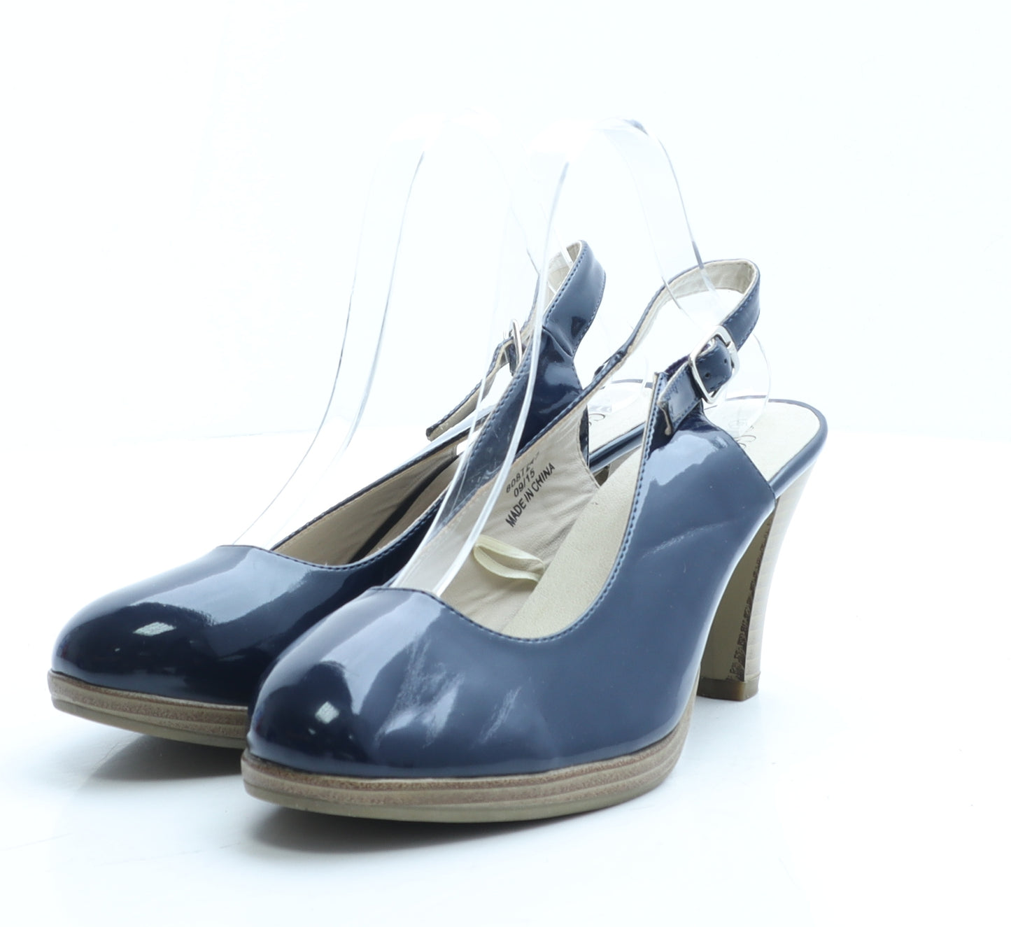 Good For the Sole Womens Blue Vinyl Slingback Heel UK 6 EUR 39