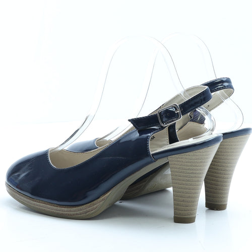 Good For the Sole Womens Blue Vinyl Slingback Heel UK 6 EUR 39