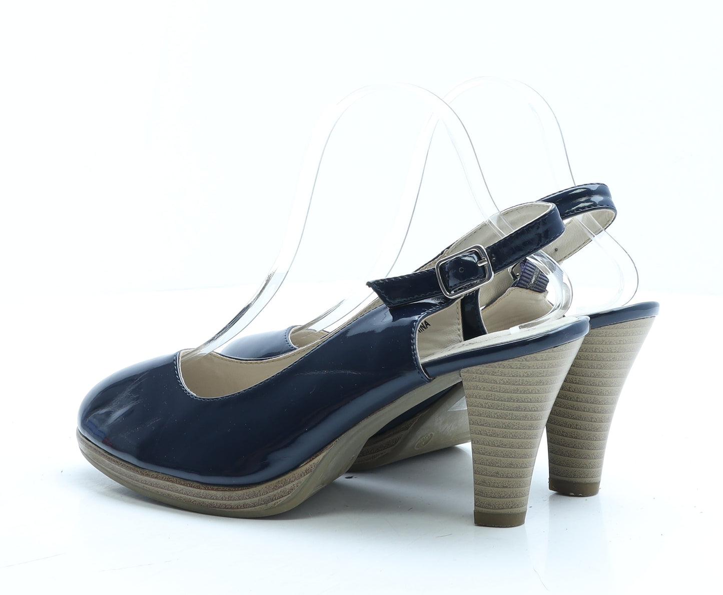 Good For the Sole Womens Blue Vinyl Slingback Heel UK 6 EUR 39