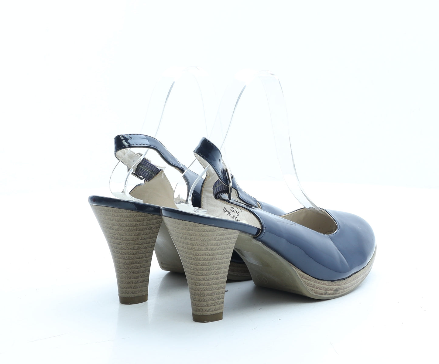 Good For the Sole Womens Blue Vinyl Slingback Heel UK 6 EUR 39