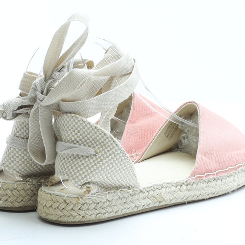 Primark Womens Beige Colourblock Polyester Espadrille Flat UK 6 39