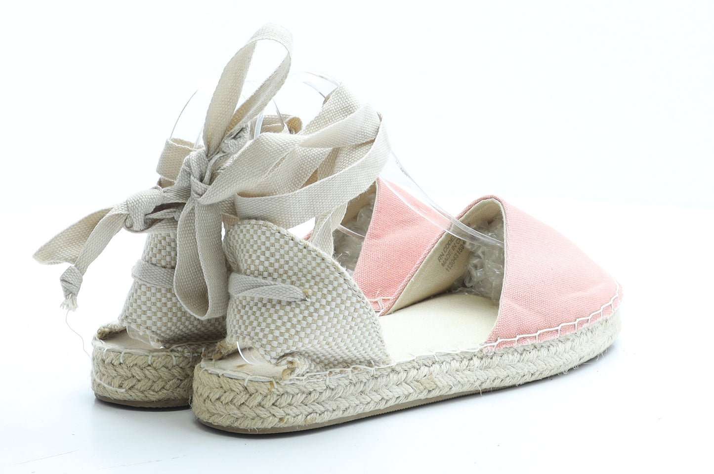 Primark Womens Beige Colourblock Polyester Espadrille Flat UK 6 39