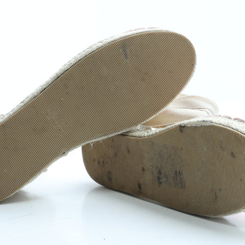 Primark Womens Beige Colourblock Polyester Espadrille Flat UK 6 39
