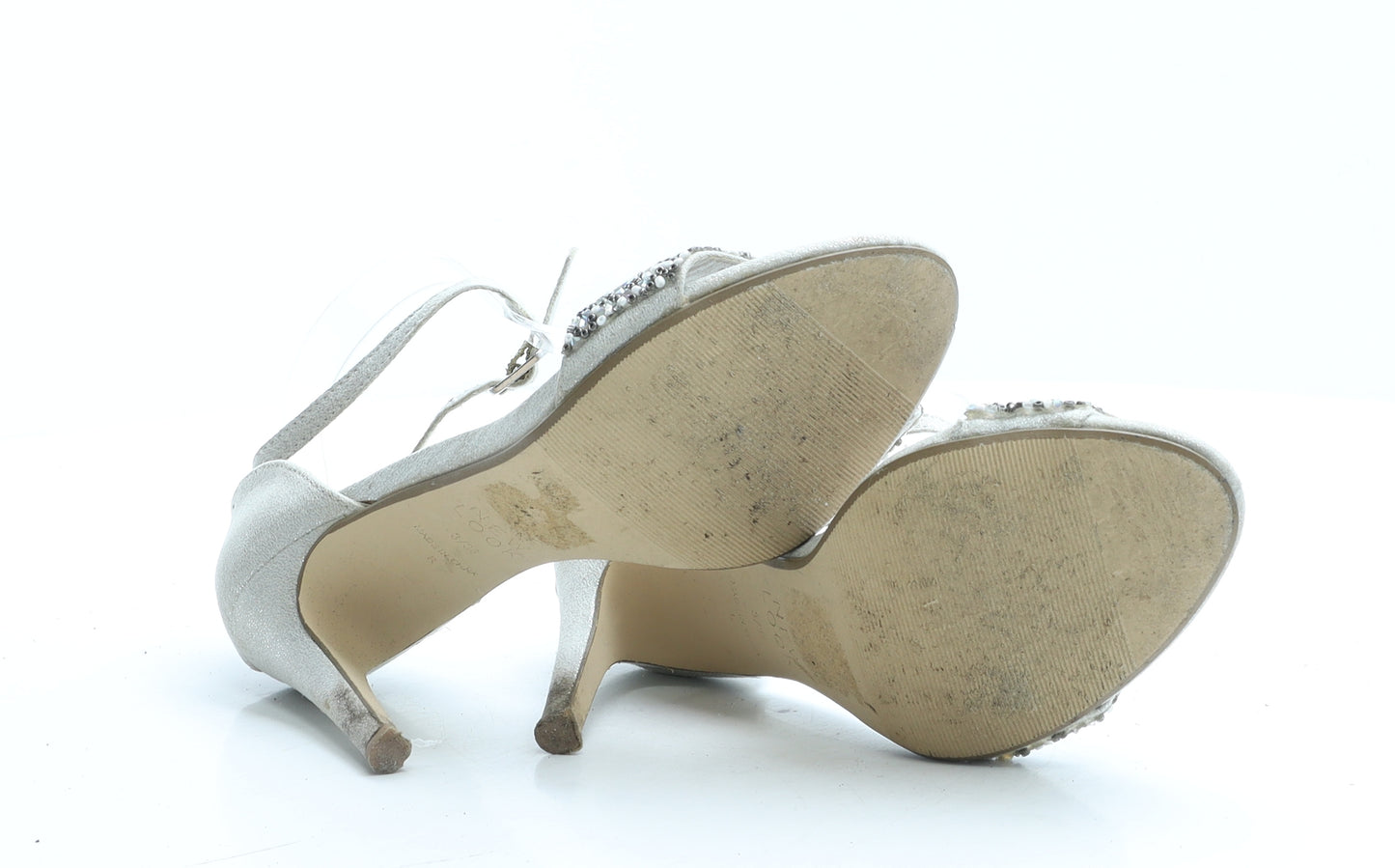 New Look Womens Grey Polyester Strappy Heel UK 3 EUR 36