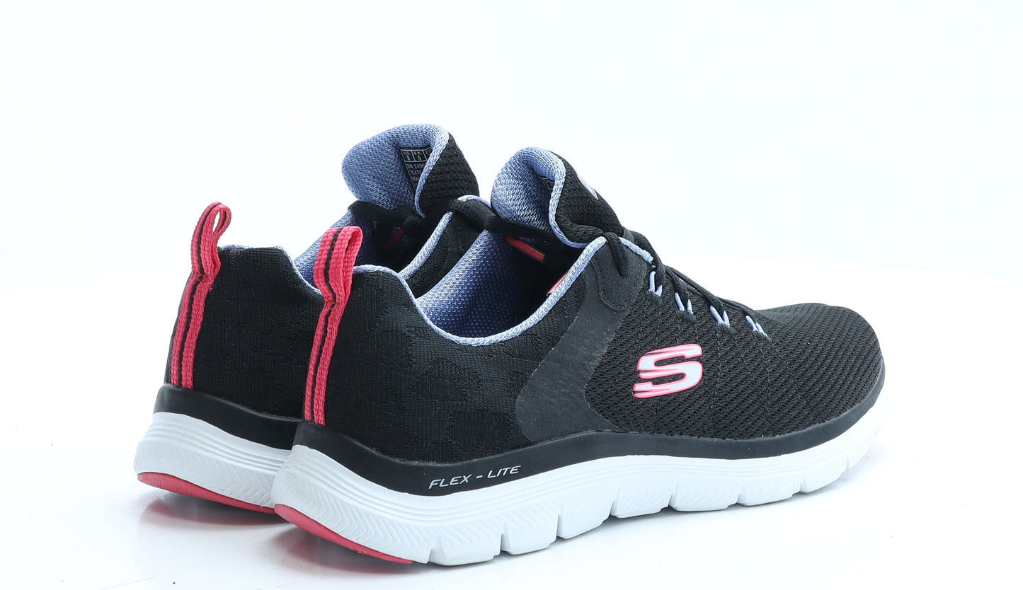 Skechers Womens Black Polyester Trainer UK 6 EUR 39