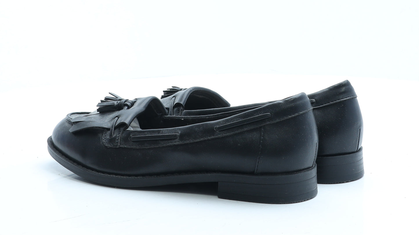 Marks and Spencer Womens Black Polyester Loafer Flat UK 5