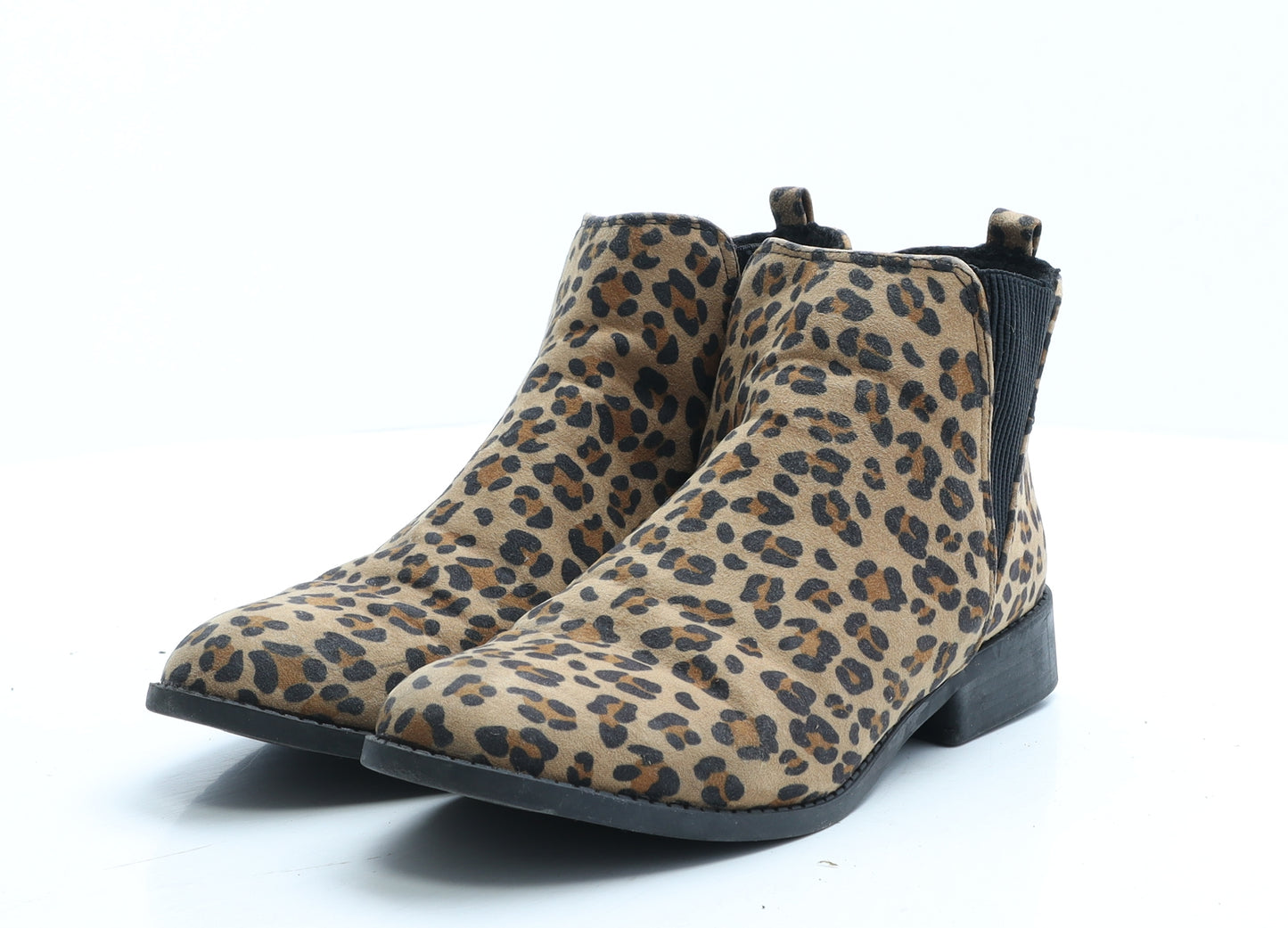 Primark Womens Brown Animal Print Polyester Bootie Boot UK 6 EUR 39