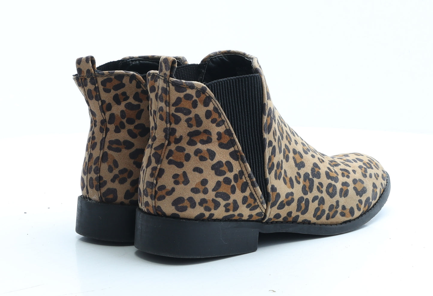 Primark Womens Brown Animal Print Polyester Bootie Boot UK 6 EUR 39