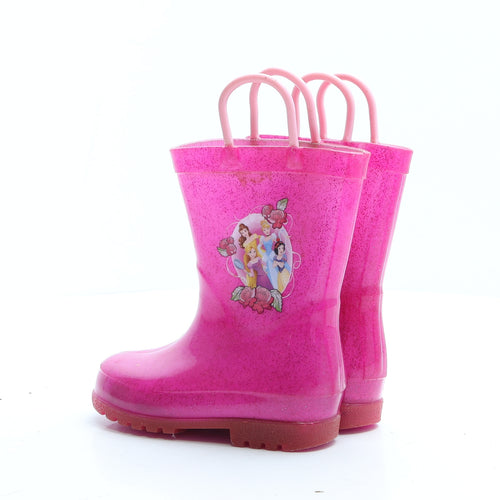 Disney Girls Pink Rubber Wellies Boot UK 8 EUR 26 - Disney Princess