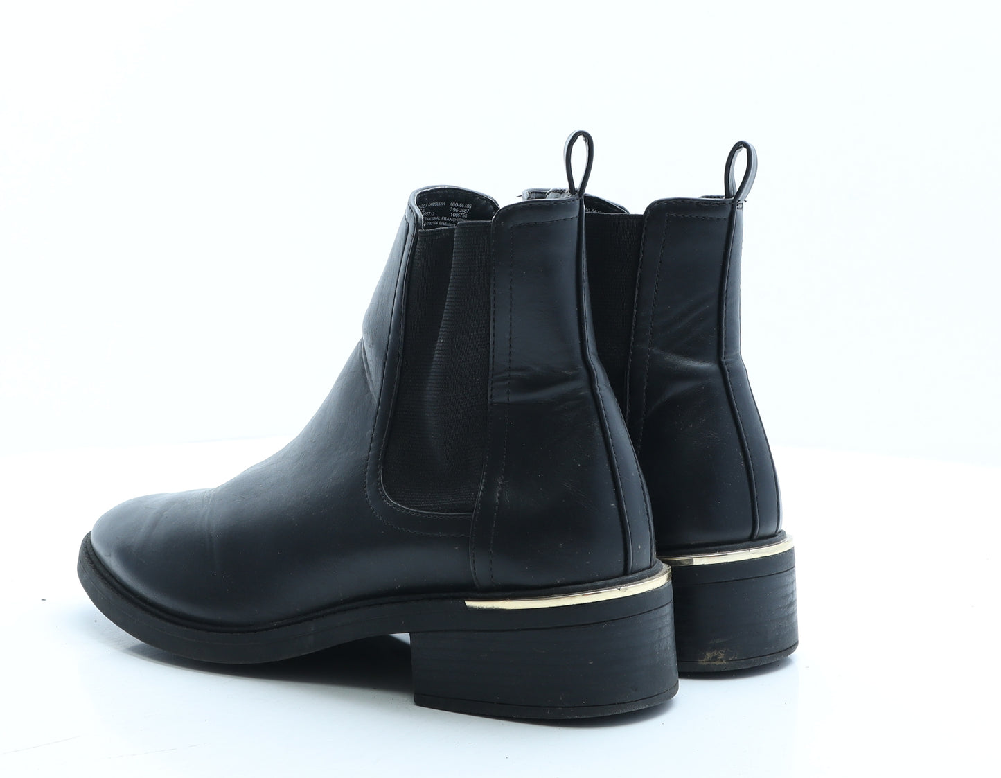 F&F Womens Black Faux Leather Bootie Boot UK 8 EUR 42