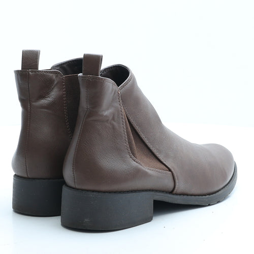 George Womens Brown Faux Leather Chelsea Boot UK 6 EUR 39