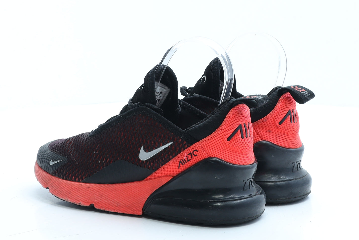 Nike Boys Black Colourblock Polyester Trainer UK 2 EUR 34 - Nike Air 720