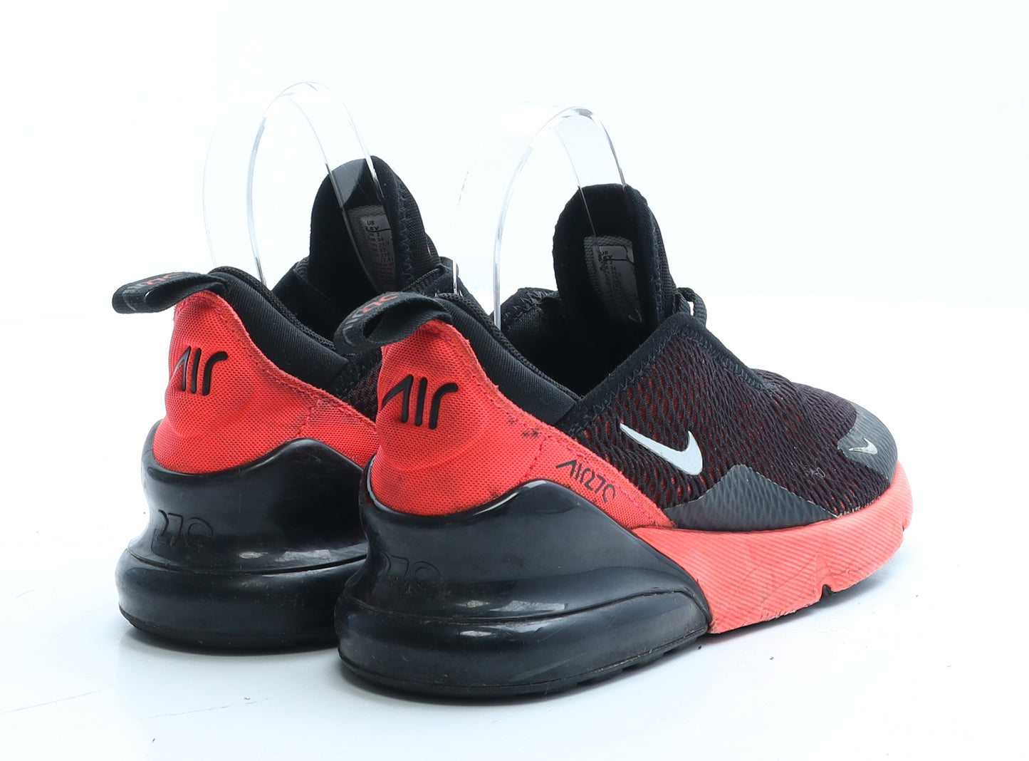 Nike Boys Black Colourblock Polyester Trainer UK 2 EUR 34 - Nike Air 720