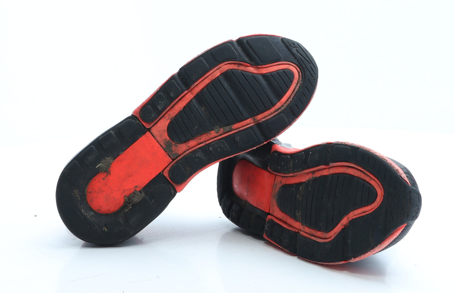 Nike Boys Black Colourblock Polyester Trainer UK 2 EUR 34 - Nike Air 720