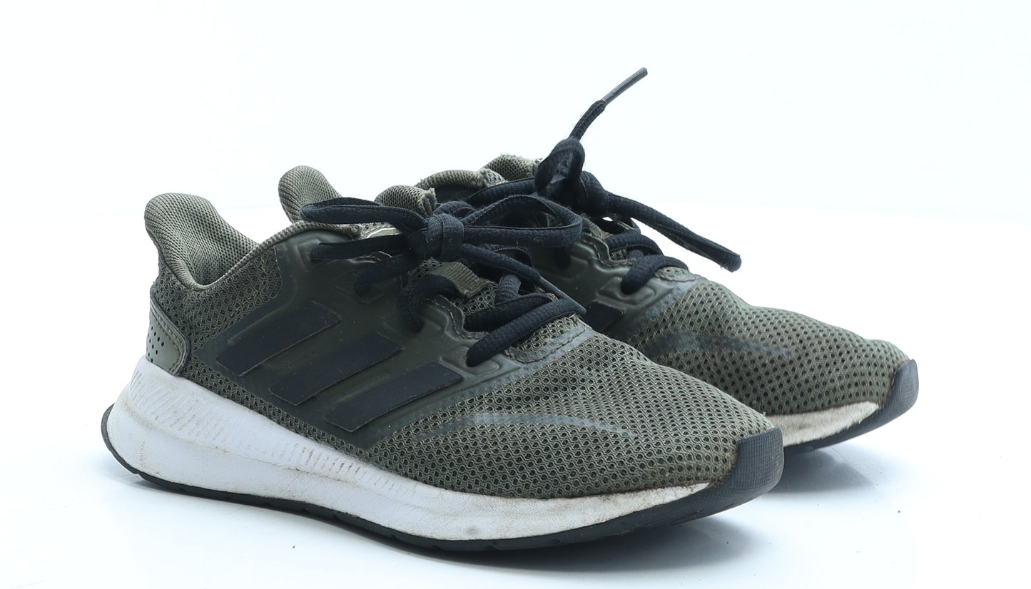 adidas Boys Green Polyester Trainer UK 1