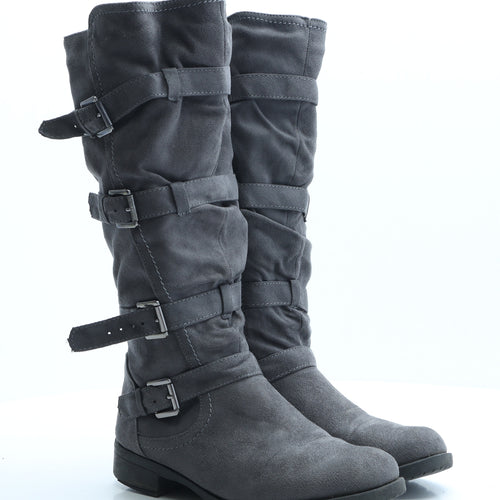 CityWalk Womens Grey Polyester Slip On Boot UK 4 EUR 37