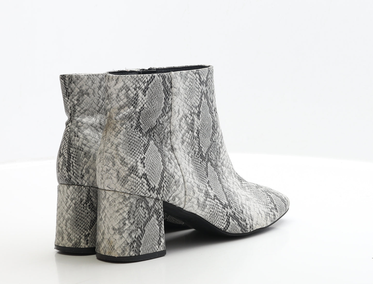 Primark Womens Grey Animal Print Polyester Bootie Boot UK 5 EUR 38